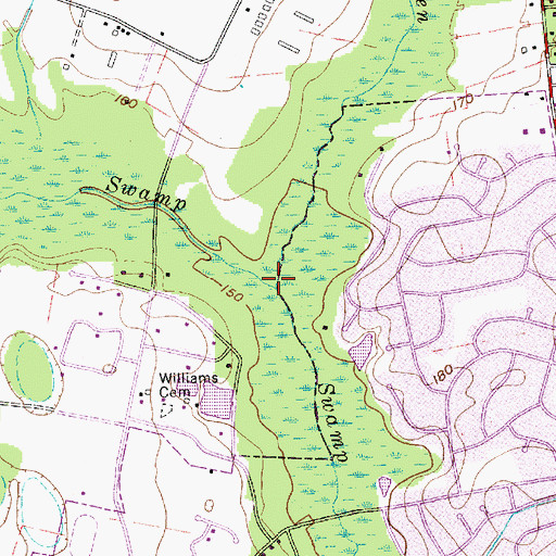 Topographic Map of Mush Swamp, SC