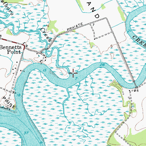 Topographic Map of Musselboro Creek, SC