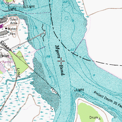 Topographic Map of Myers Bend, SC