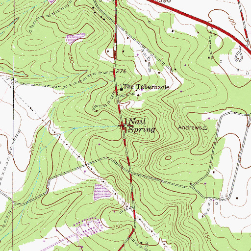 Topographic Map of Nail Spring, SC