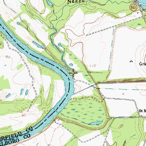 Topographic Map of Naked Creek, SC