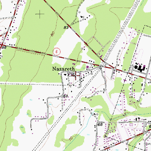 Topographic Map of Nazareth Church, SC