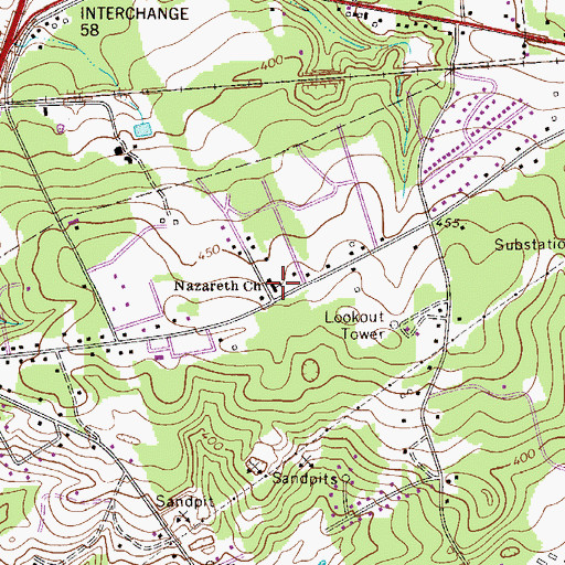 Topographic Map of Nazareth Church, SC