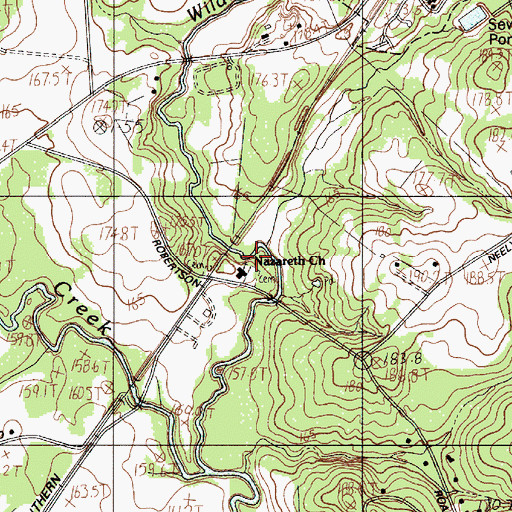 Topographic Map of Nazareth School, SC