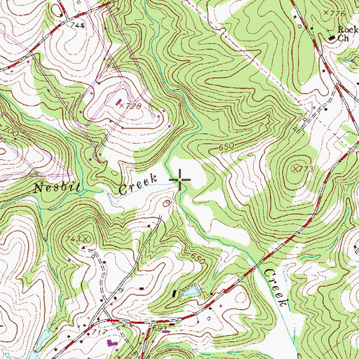 Topographic Map of Nesbit Creek, SC