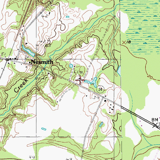 Topographic Map of Nesmith School, SC