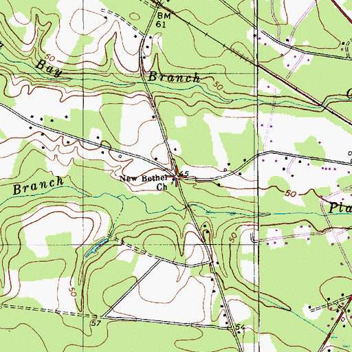 Topographic Map of New Bethel Church, SC