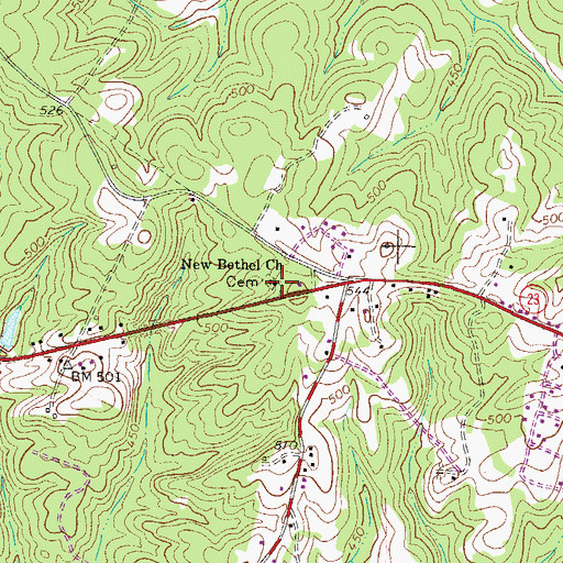 Topographic Map of New Bethel Church, SC