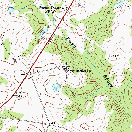 Topographic Map of New Bethel Church, SC