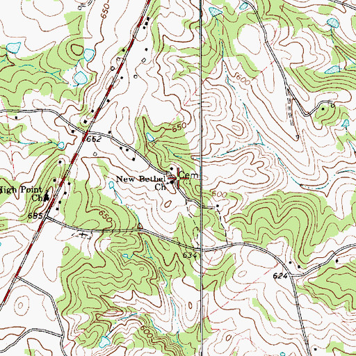 Topographic Map of New Bethel Church, SC