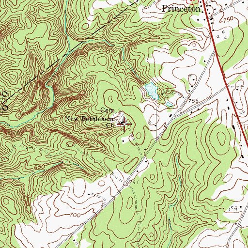 Topographic Map of New Bethlehem Church, SC