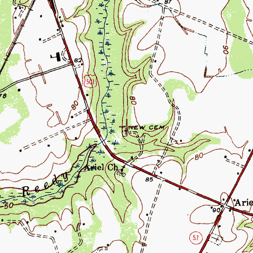 Topographic Map of New Cemetery, SC