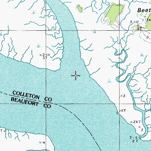 Topographic Map of New Chehaw River, SC