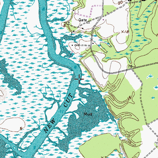 Topographic Map of New Cut, SC