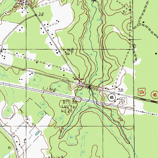 Topographic Map of New Emmanuel Church, SC
