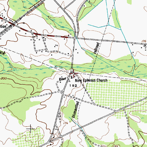 Topographic Map of New Ephesus Church, SC