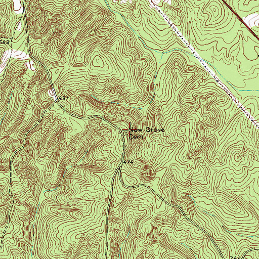 Topographic Map of New Grove Cemetery, SC