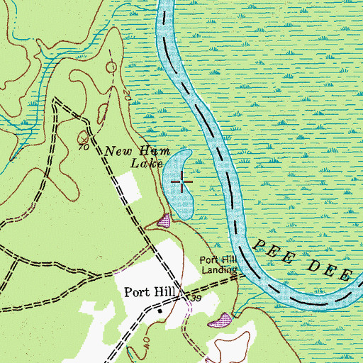 Topographic Map of New Ham Lake, SC