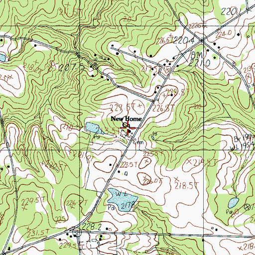 Topographic Map of New Home Church, SC