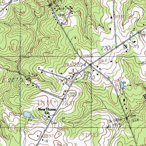Topographic Map of New Home School, SC