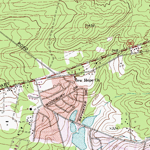 Topographic Map of New Hope Church, SC
