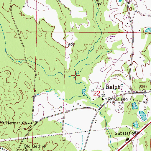 Topographic Map of McCracken Creek, AL