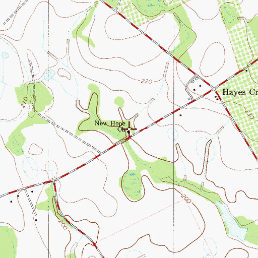 Topographic Map of New Hope Church, SC