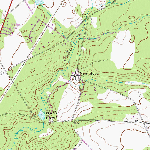 Topographic Map of New Hope Church, SC