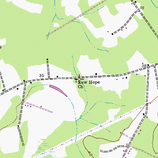 Topographic Map of New Hope Church, SC