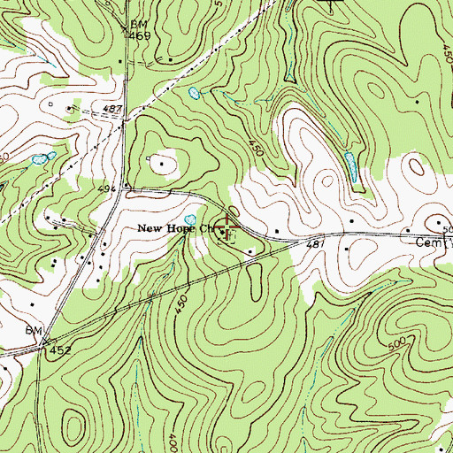 Topographic Map of New Hope Church, SC