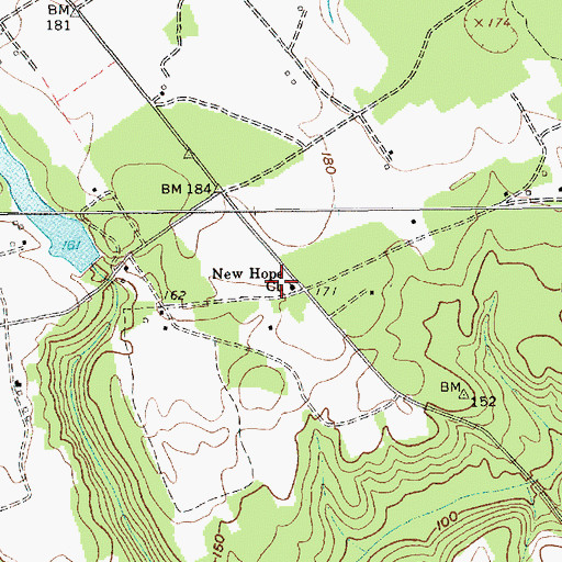 Topographic Map of New Hope Church, SC
