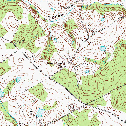 Topographic Map of New Hope Church, SC