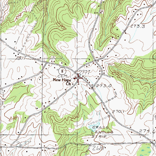 Topographic Map of New Hope Church, SC