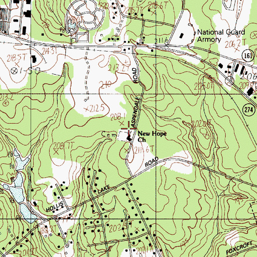 Topographic Map of New Hope Church, SC