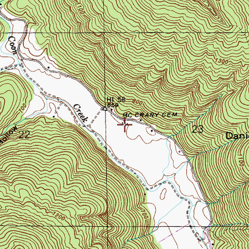 Topographic Map of McCrary Cemetery, AL