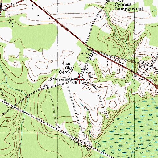 Topographic Map of New Jerusalem Church, SC