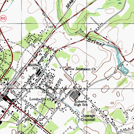 Topographic Map of Kingdom Hall of Jehovahs Witnesses, SC