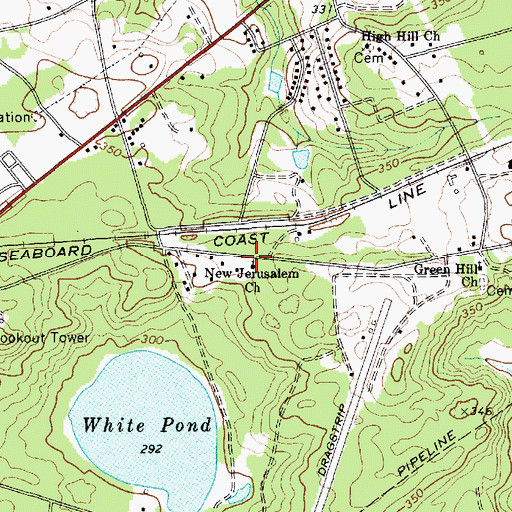 Topographic Map of New Jerusalem Church, SC