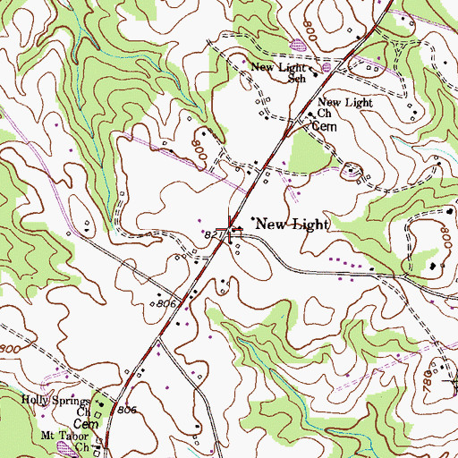 Topographic Map of New Light, SC