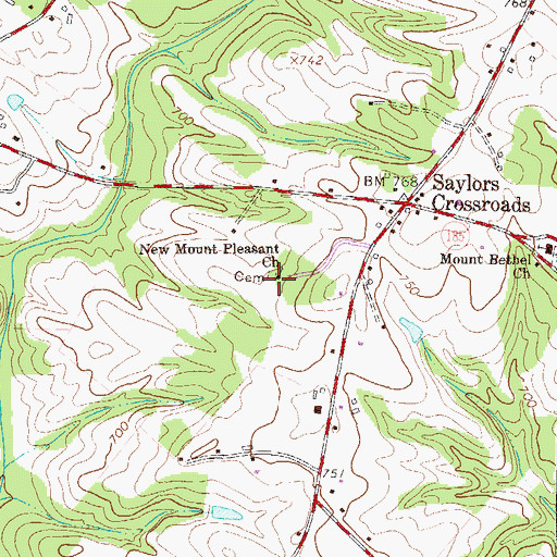 Topographic Map of New Mount Pleasant Church, SC
