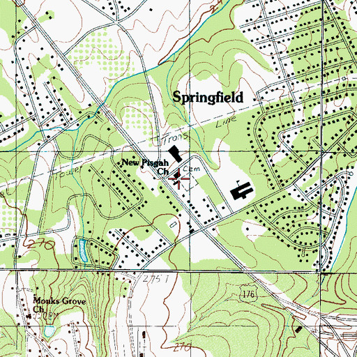 Topographic Map of New Pisgah Church, SC