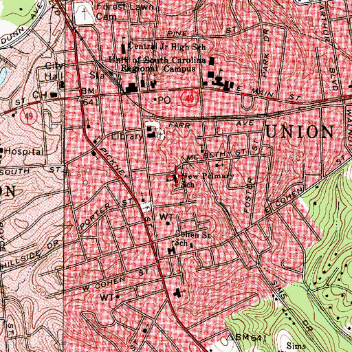 Topographic Map of New Primary School, SC