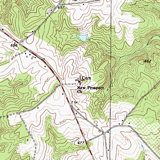 Topographic Map of New Prospect Church, SC