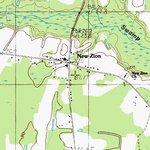 Topographic Map of New Zion, SC