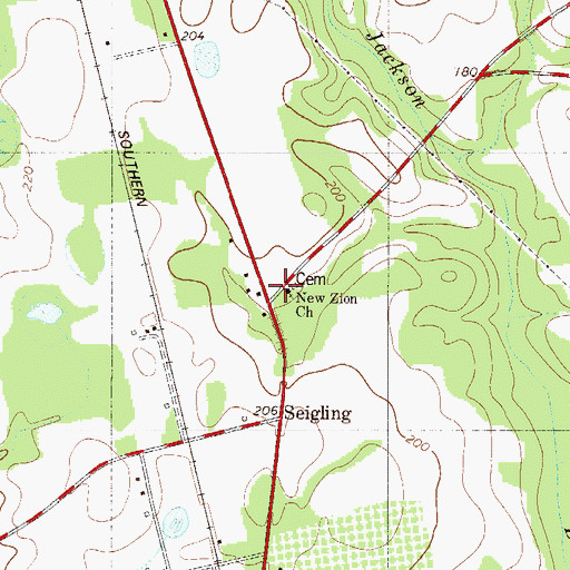 Topographic Map of New Zion Church, SC