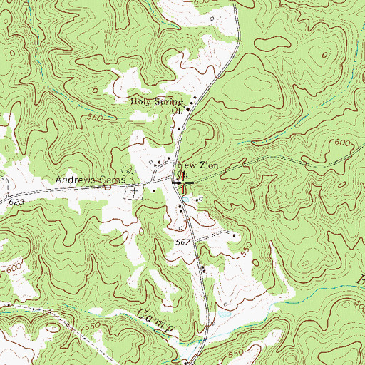 Topographic Map of New Zion Church, SC