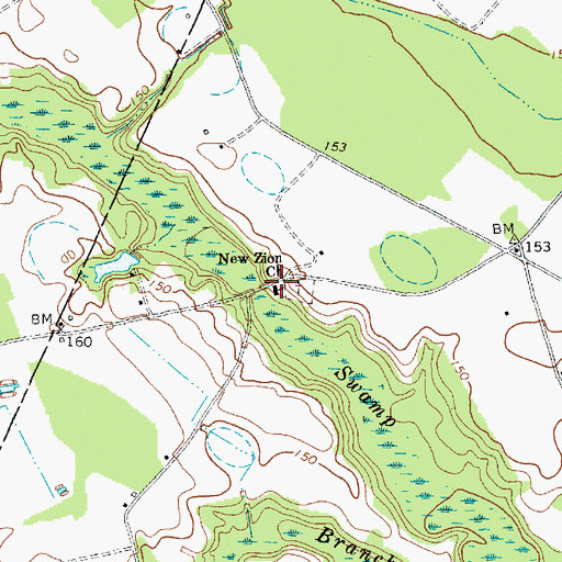 Topographic Map of New Zion Church, SC