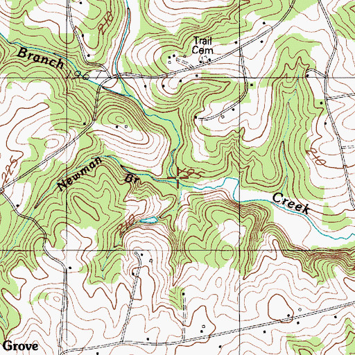 Topographic Map of Newman Branch, SC