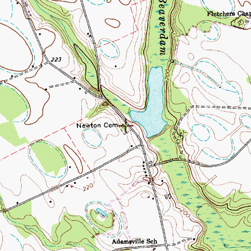 Topographic Map of Newton Cemetery, SC