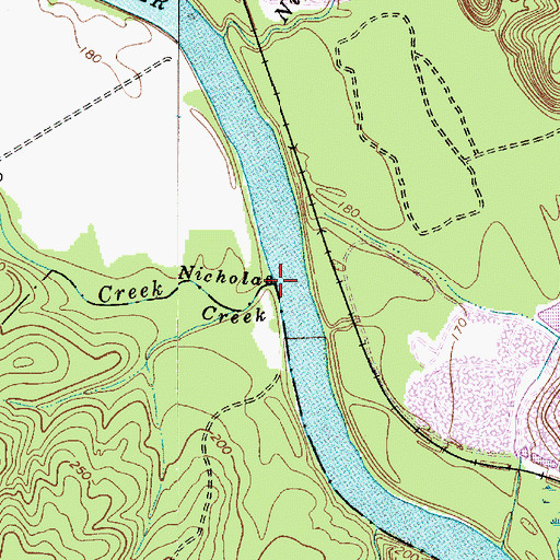 Topographic Map of Nicholas Creek, SC